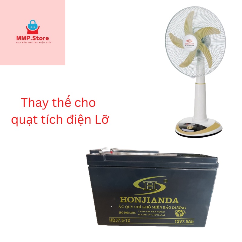 BÌNH ẮC QUY KHÔ 12V HONJIANDA 7.5Ah/ GLOBE 12V 7,5AH