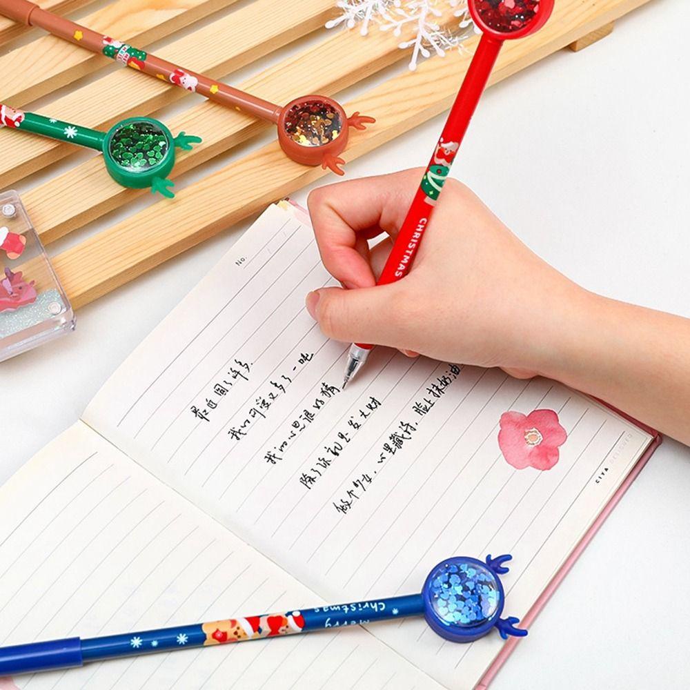 Bút Bi Mực Đen Ngòi 0.5mm Họa Tiết Giáng Sinh Dễ Thương