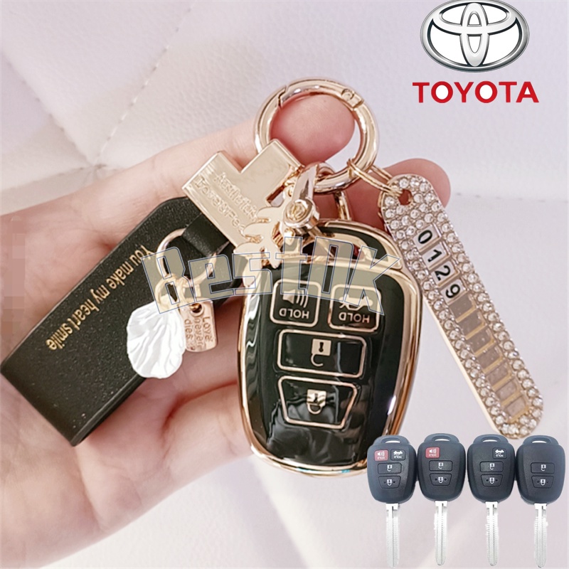 Vỏ TPU Mềm Bảo Vệ Chìa Khóa Xe Hơi Toyota Camry 2019 Rav4 2018 Corolla 2016 Tacoma Vios Prius C Highlander