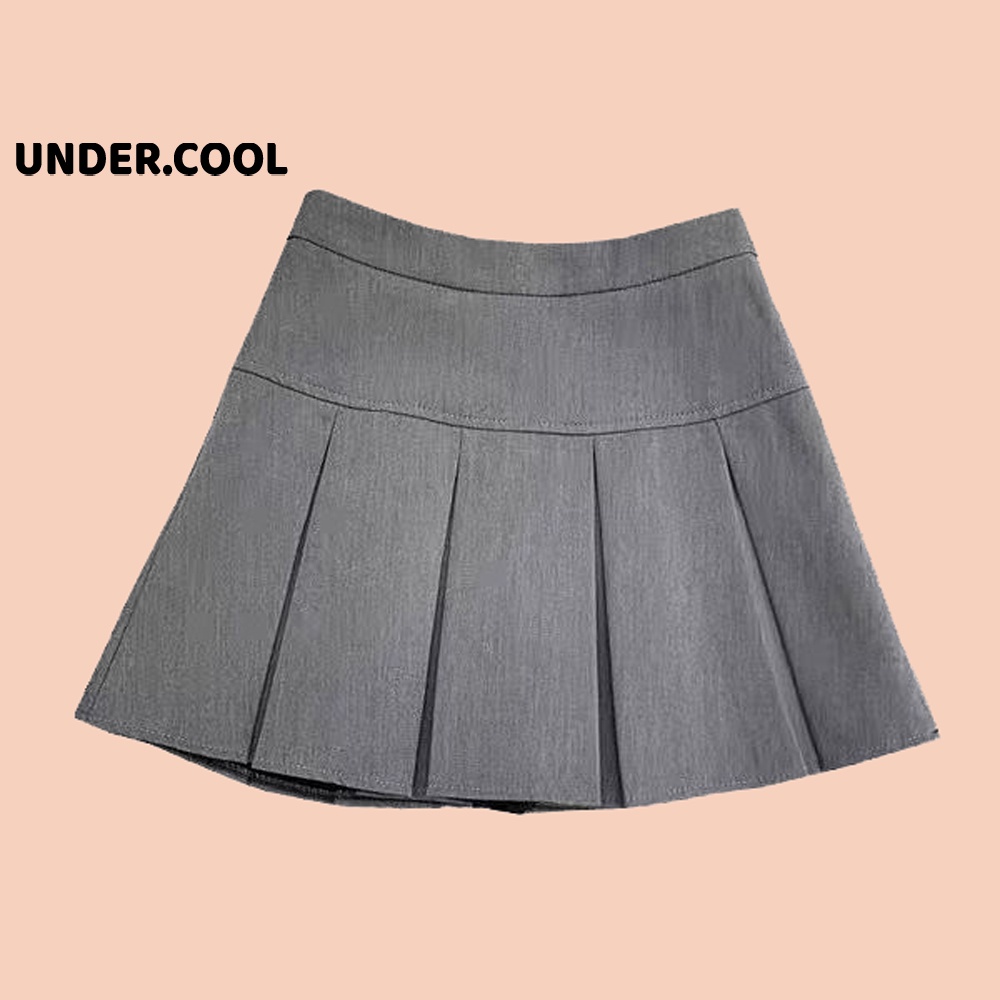 Chân Váy Xếp Ly Bản To UNDERCOOL Xếp Ly Bản To Tenis Lưng Cao Kiểu Tennis Skirt Chất Tuyết Mưa