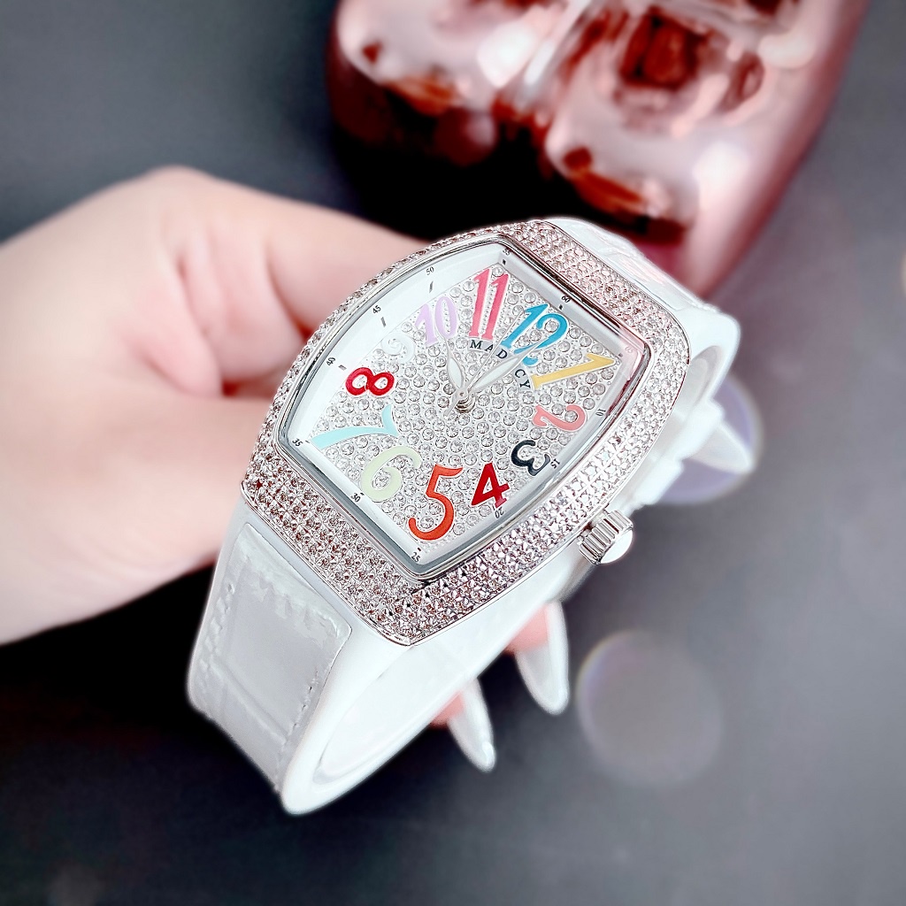 Đồng Hồ Nữ Madocy M81666 Dây Silicone Trắng Silver 33mm