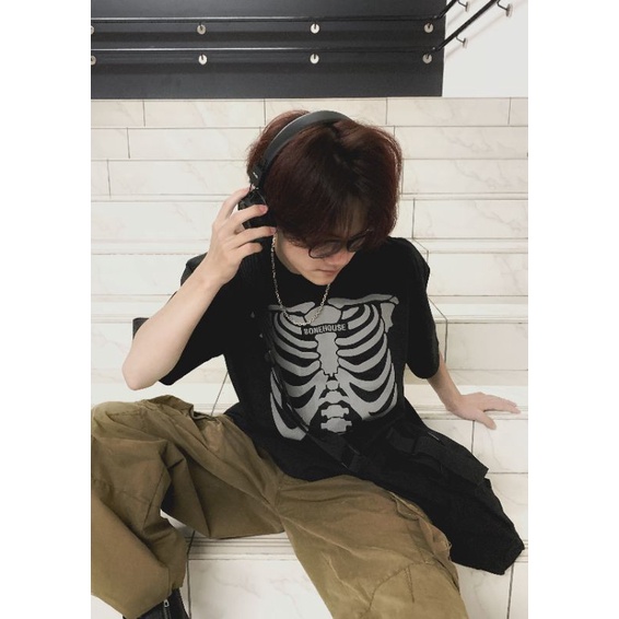 Áo thun unisex BONE GRAY Tee , áo phông T-shirt nam nữ unisex BONE HOUSES