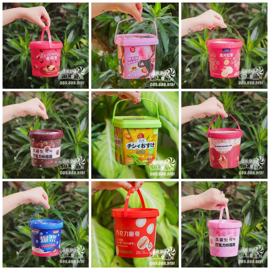 Bánh kẹo xô Đài Loan đủ loại Ăn Vặt Su Xoắn