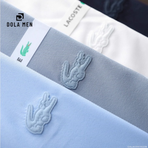 Áo Sơ Mi Lụa LACOSTE GIẤU NÚT TAY DÀI Hàng Cao Cấp Dolamen