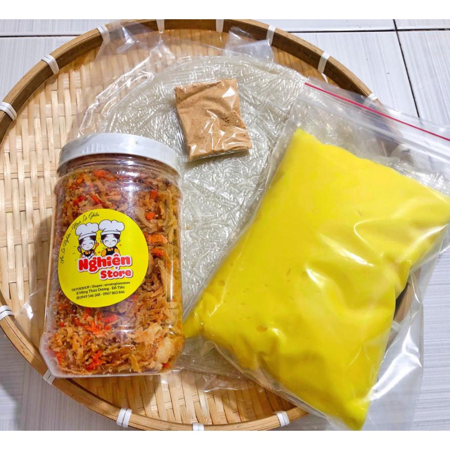 Combo Siêu Bơ 250Gr Bánh Tráng + 200Gr Ruốc Hành Phi + 500Gr Bơ Hột Gà | Nghiện Store | Freeship