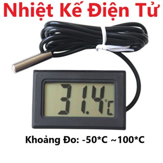 Ẩm kế, Nhiệt Kế Điện Tử -50 C 100 C Loại Xịn Có Đầu Dò Chống Nước