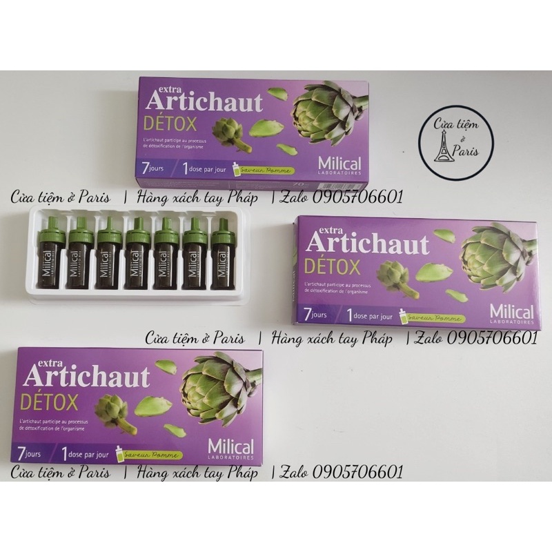 THẢI ĐỘC GAN CHIẾT XUÂT ATISO - DETOX MILICAL EXTRA ARTICHAUT 7 NGÀY - HỘP 7 LỌ