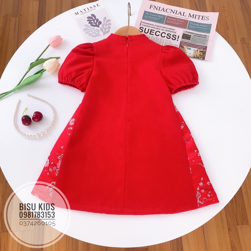 Áo dài bé gái,Áo dài cách tân cho bé gái mới nhất 2023 chất liệu cao cấp size 8-32kg