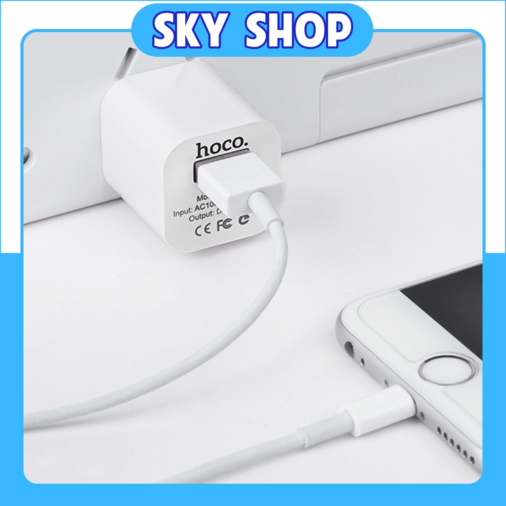 Củ Sạc Hoco Uh102 Chính Hãng Cao Cấp - Hỗ Trợ Sạc Nhanh 5V/1A Cho Các Dòng Iphone, Samsung, Oppo - Skyshop