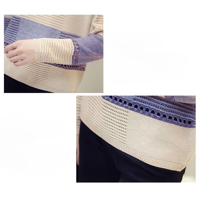 Áo Len Cardigan Mỏng Tay Dài Dáng Rộng Họa Tiết Kẻ Sọc Màu Sắc Phong Cách Hàn Quốc Thời Trang Cho Nữ