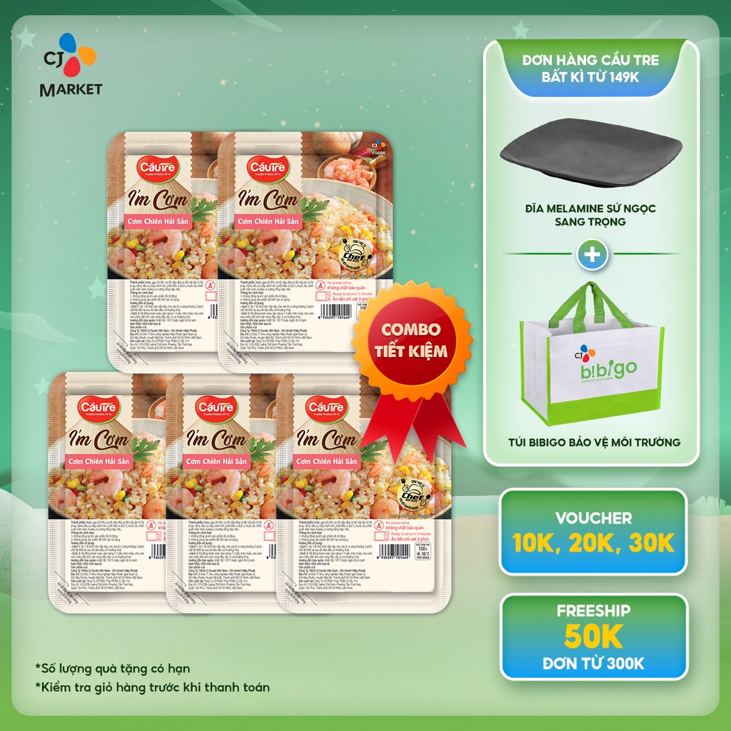 Cơm chiên Hải sản ăn liền Cầu Tre I'm Cơm - Khay 150g