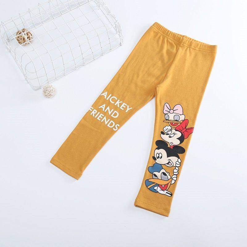 Spring and Autumn Korean style girls' cartoon printed slim fit skinny pants stretch trousers leggings