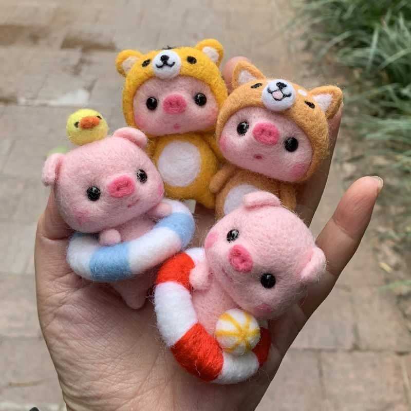 Len Chọc Handmade, Bộ Kit Len Chọc Heo Hồng Gợi Cảm