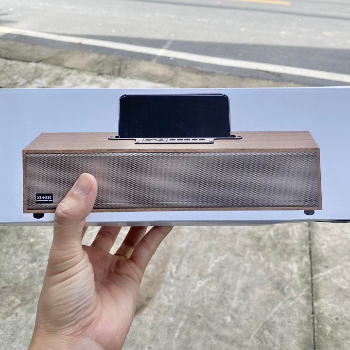 Loa nghe nhạc Bluetooth để bàn vỏ gỗ, Loa Bluetooth âm thanh cực đỉnh thiết kế sang trọng