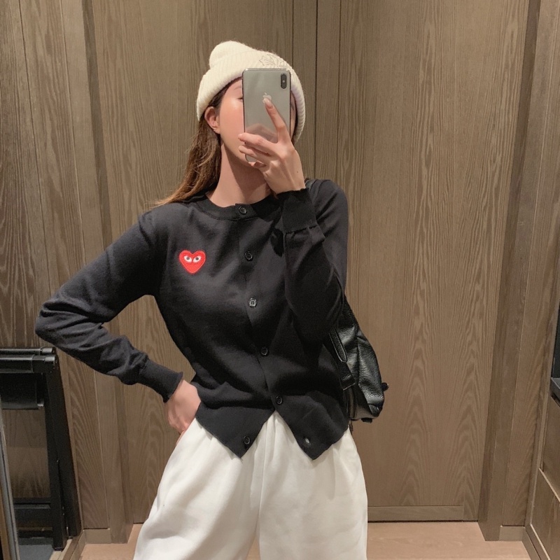 COZOK Áo Khoác Cardigan Dệt Kim Tay Dài Dáng Ngắn Thêu Họa Tiết Trái Tim Xinh Xắn Thời