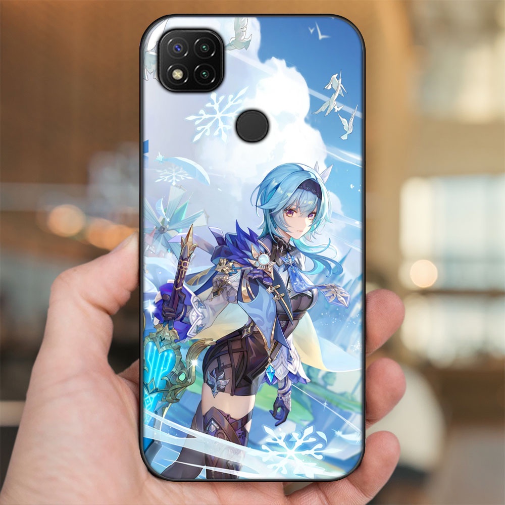Ốp lưng Xiaomi Redmi 9C viền đen in hình Eula Genshin Impact