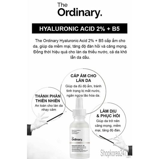 Tinh Chất The Ordinary Cấp Ẩm 2% + B5 30ml / The Ordinary / T.O