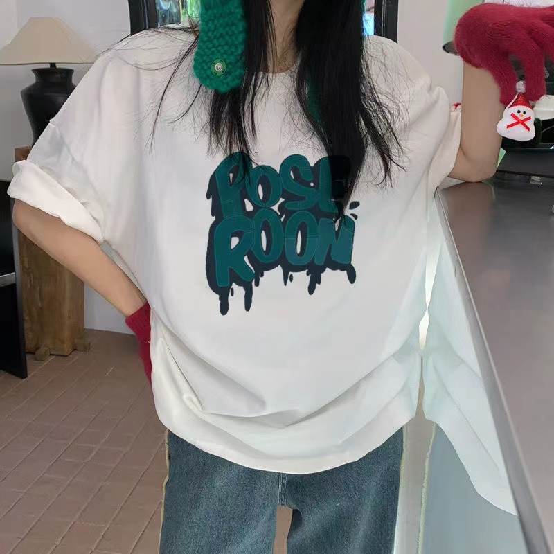NRVP Áo Thun Unisex Mùa Hè Dáng Suông Tay Cộc Phong Cách Hàn Quốc Cho Nam Nữ