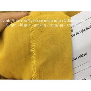 [Vaihoa2015] Vải Lanh 100% viscose - Mềm Mịn Rủ <CHỌN MẪU>