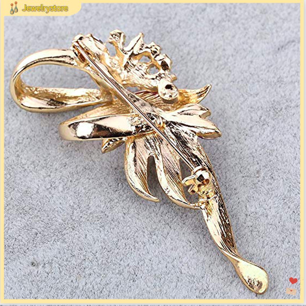 Ghim cài áo hình hoa đính kim cương giả sang trọng thời trang cho nữ