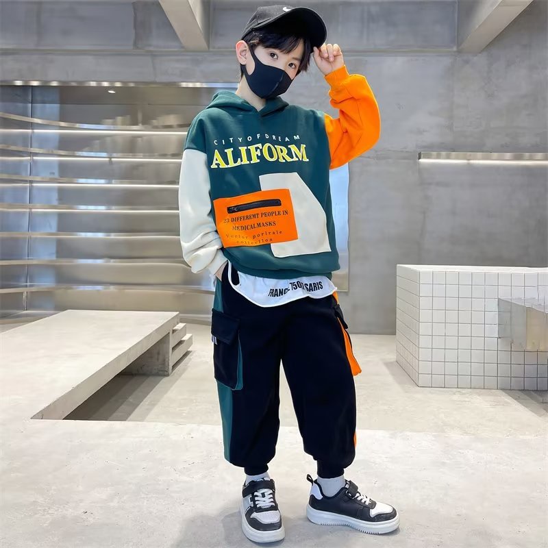 Set áo hoodie và quần dài BXPB phong cách thể thao cho bé 3-15 tuổi