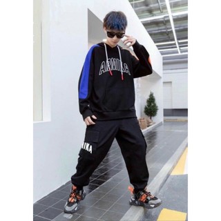 Bộ hoodie nỉ da cá áo mũ dành cho bé trai to đại