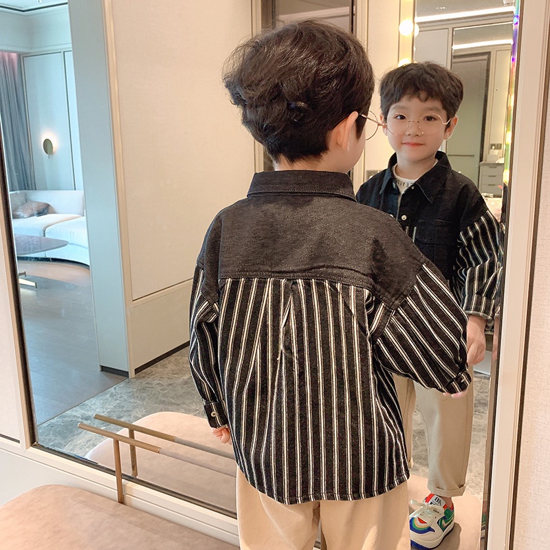 áo khoác jean bé trai, áo dài tay ST23 size 110-150 15-35 kg thời trang trẻ em hàng quảng châu