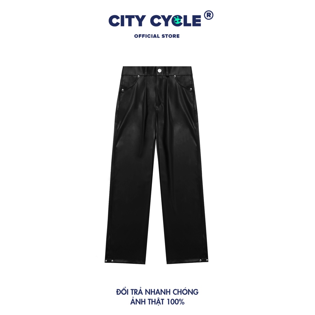 Quần da ống suông Reflection City Cycle unisex form rộng nam nữ oversize