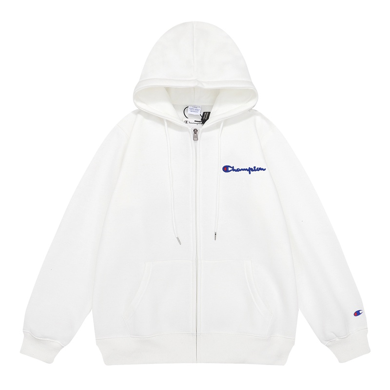 Áo Khoác Hoodie Phối Khóa Kéo Thêu Logo Champion Kiểu Cổ Điển 100% Chính Hãng Cho Nam