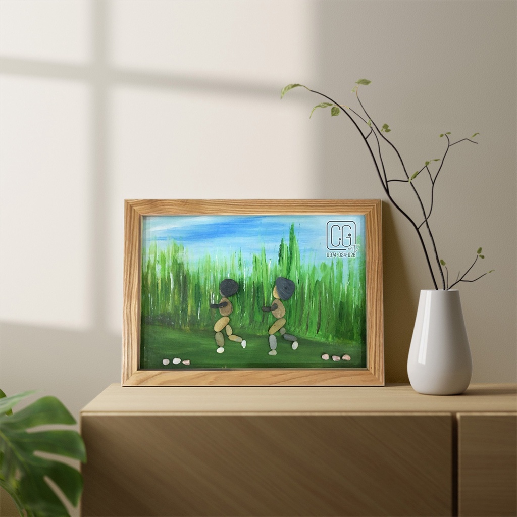 Tranh treo tường trang trí CHIGI ART handmade quà tặng ý nghĩa từ sỏi