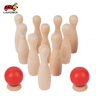 LAHOMIA Đồ chơi bowling bằng gỗ 10 bình cho trẻ em 3 tuổi