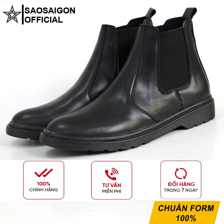 Giày Chelsea Boots nam da cao cấp chống nhăn có may đế SL1092 StarLord