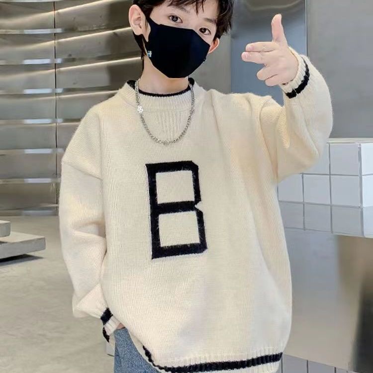 Áo Sweater Dệt Kim In Họa Tiết Hoạt Hình Dễ Phối Đồ Cho Bé