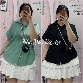 Áo sơ mi gân hót hít bigsize nữ 68kg đến 95kg
