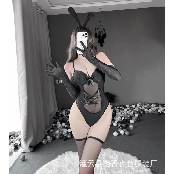 Bodysuit gợi cảm kèm bao tay hoá trang bunny girl CL074