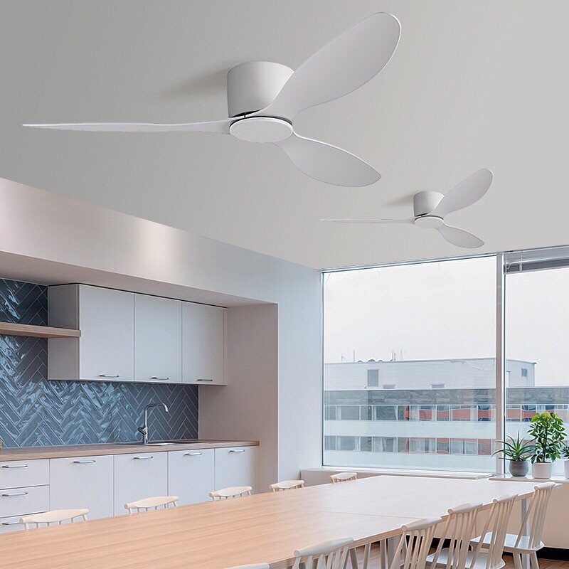 Quạt trần đèn dành cho TRẦN NHÀ SIÊU THẤP động Cơ DC Phong cách Hiện Đại Cánh Nhựa ABS màu trắng