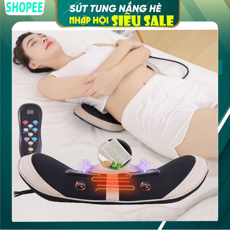 Máy mát xa massage lưng cột sống JB-909 - FREESHIP - Đệm massage mát xa lưng cột sống có điều khiển, sưởi ấm, 9 chế khí