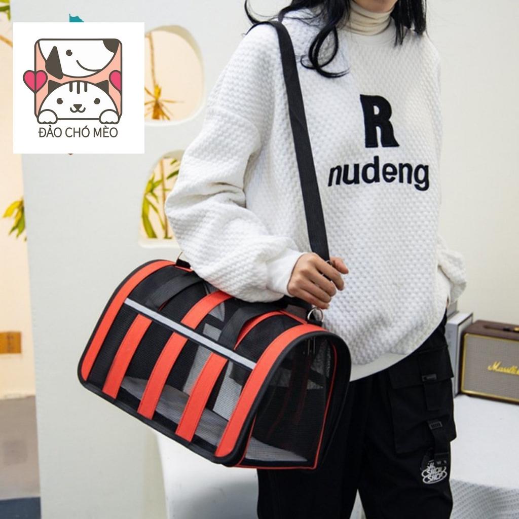 Túi Vận Chuyển Chó Mèo - Túi Vận Chuyển Chó Mèo Dạng Lưới Nhiều Màu Đảo Chó Mèo