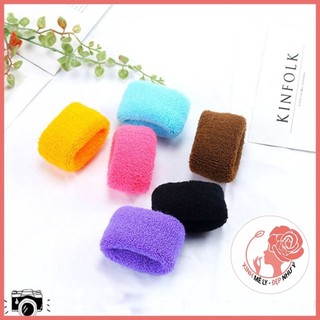 Dây thun cột tóc bản lớn - dây len buộc tóc nhiều màu ximely