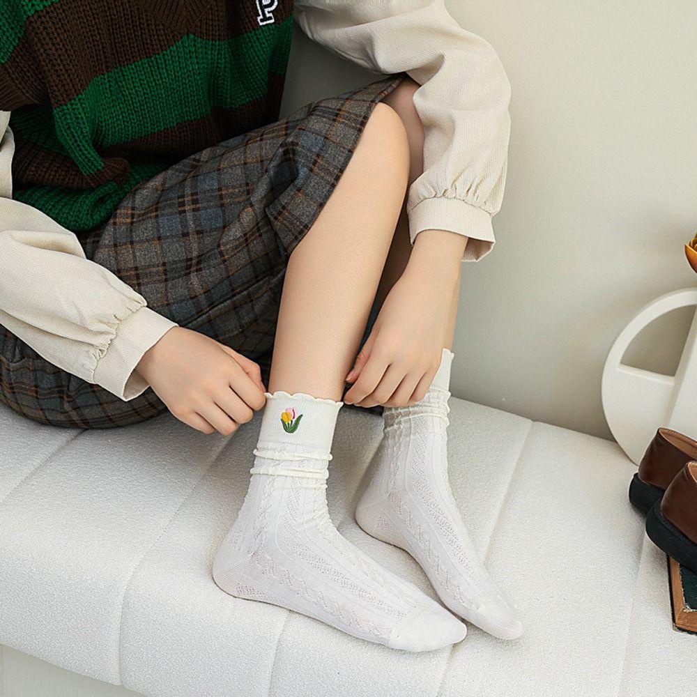 Vớ Harajuku Nhật Bản Họa Tiết Trái Tim Dễ Thương Cho Nữ