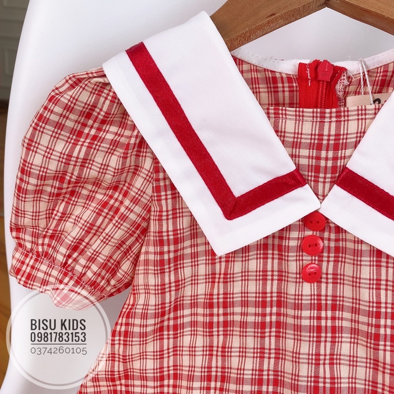 Váy hè cho bé gái, Váy thủy thủ cho bé gái chất liệu cao cấp size 8 - 32kg