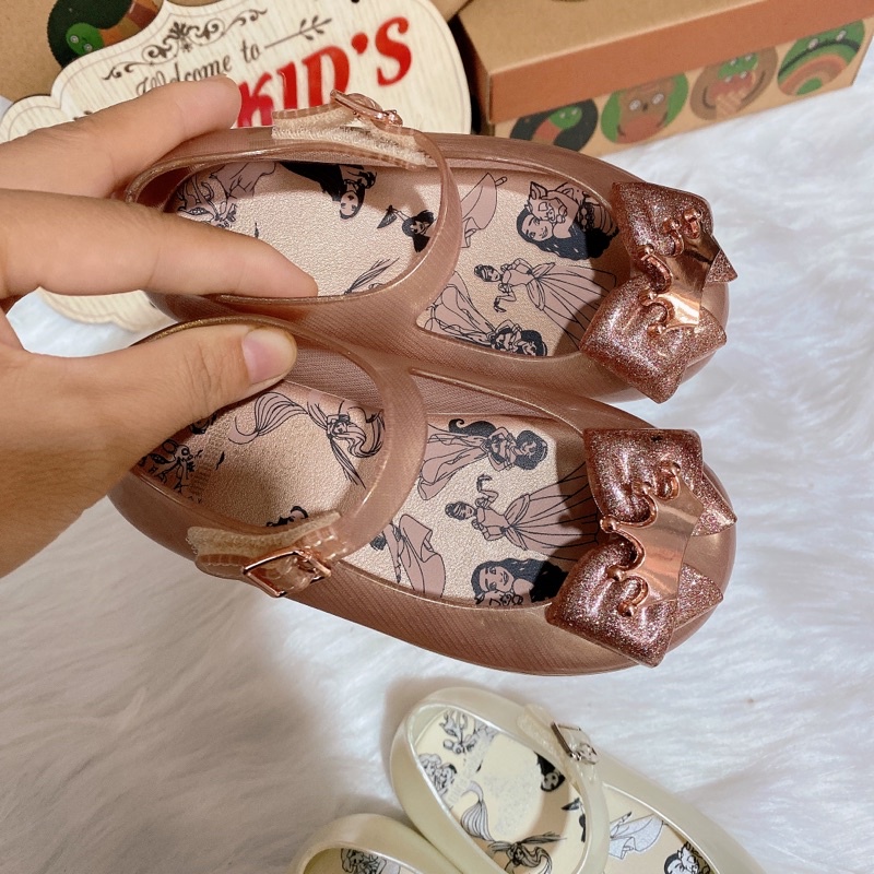 Giầy búp bê melissa nơ vương miện cho bé chất liệu giầy nhựa thơm melisa siêu mềm êm cho bé từ 1-7 tuổi