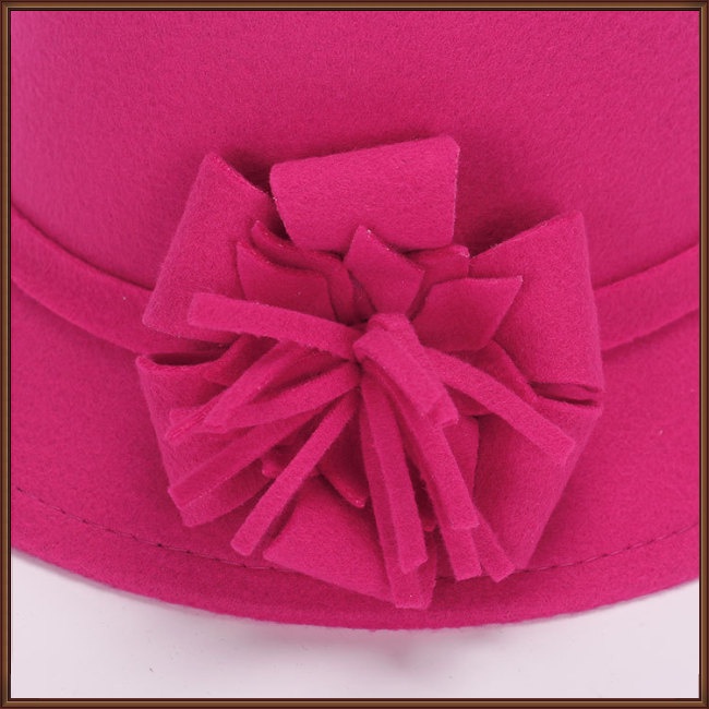 Mũ Bowler Màu Trơn Đính Hoa Thời Trang Vintage Cho Nữ