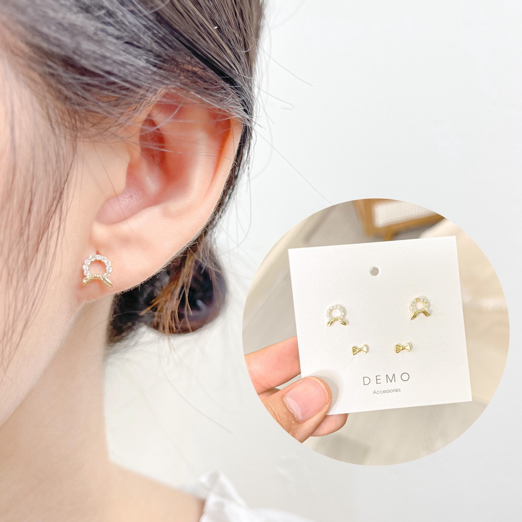 Bông tai nữ Bạc s925 + Titan + Hợp kim được phủ vàngg.14K hoa tai – mk02 22