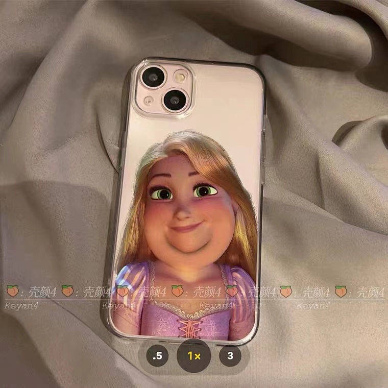 Ốp điện thoại silicone mềm chống rơi hình công chúa vui nhộn thích hợp cho iphone 13promax 12 11 Xs Xr 8plus