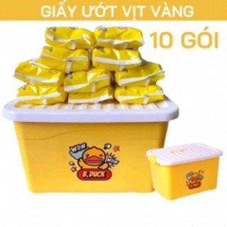 Khăn ướt con vịt vàng combo 10 gói thùng