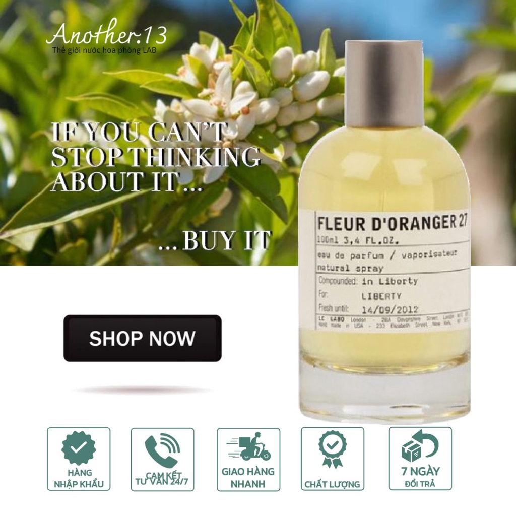 ⁂︎ 10ml┊Nước Hoa Phòng Lab ʟ ᴇ ʟ ᴀ ʙ ᴏ - Fleur D`Oranger 27 / EDP