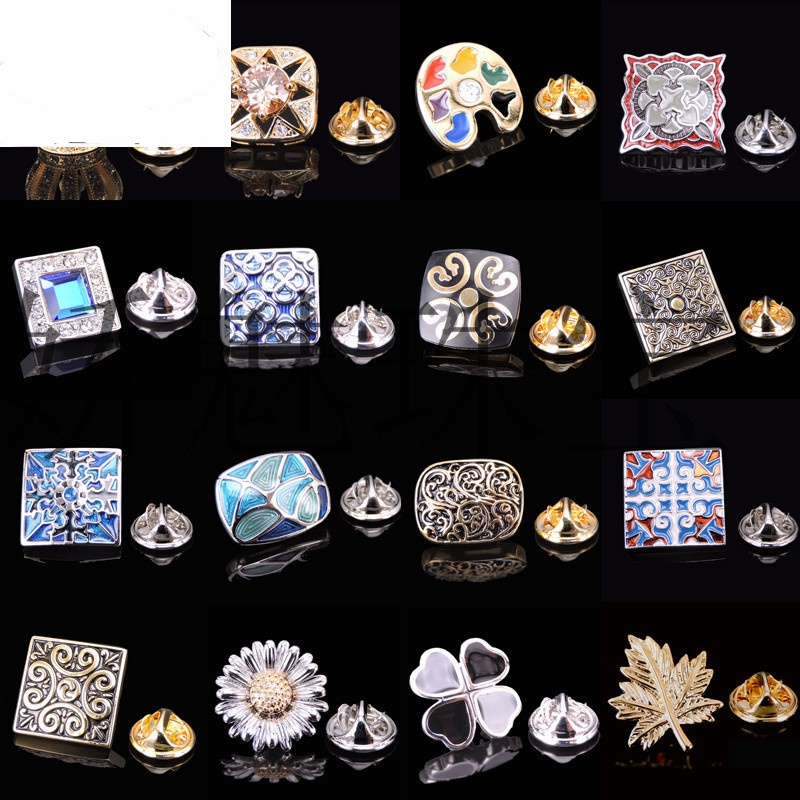 Trâm Cài Áo Hình Lá Phong Tráng Men Đính Đá Zircon Thời Trang Cho Nam Và Nữ