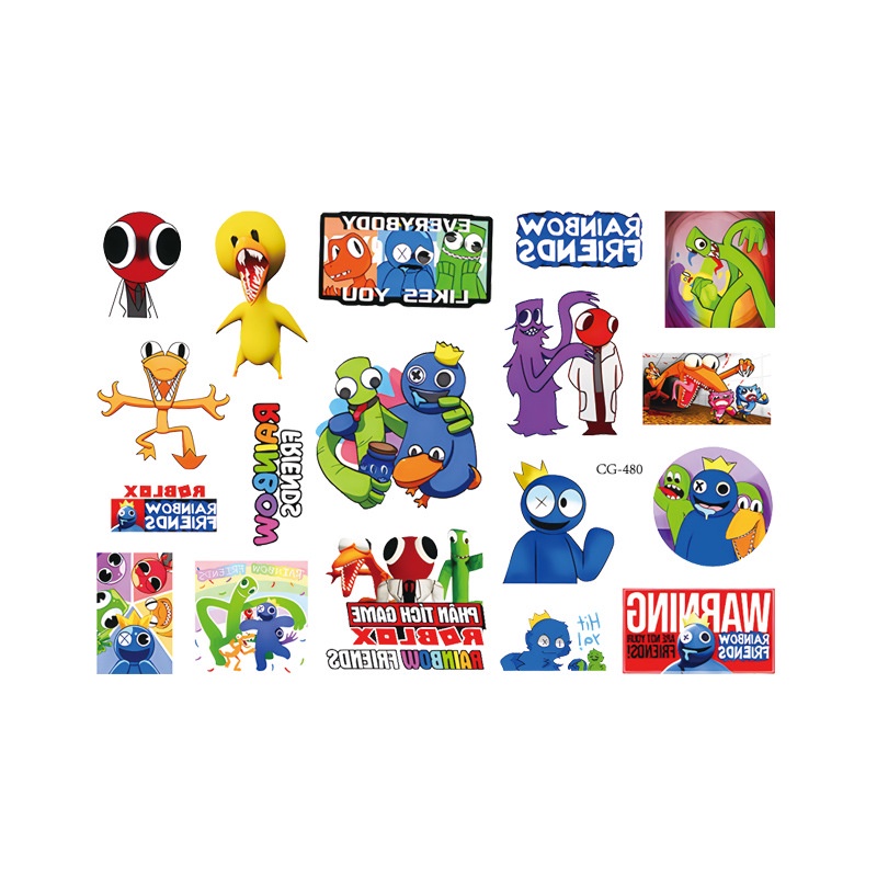 Miếng Dán Xăm Hình NS3 Roblox rainbow friends Chống Nước Cho Trẻ Em