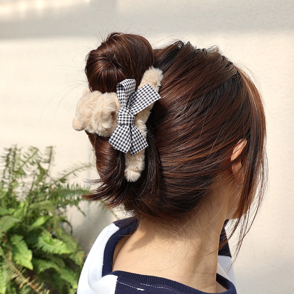 Kẹp Tóc Hình Cá Mập Phủ Lông Dễ Thương Thời Trang Thu Đông Phong Cách Hàn Quốc